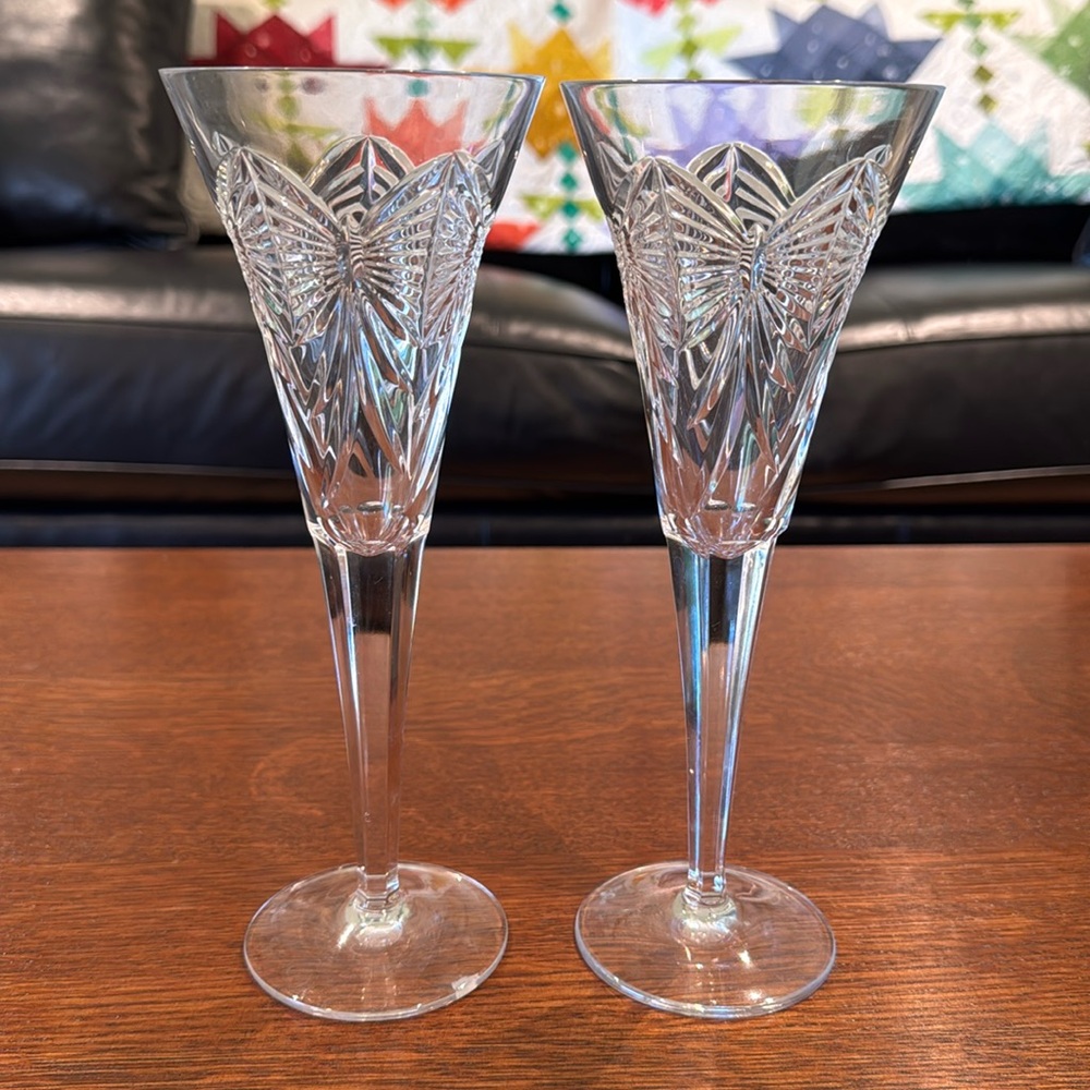 Waterford crystal toasting flutes